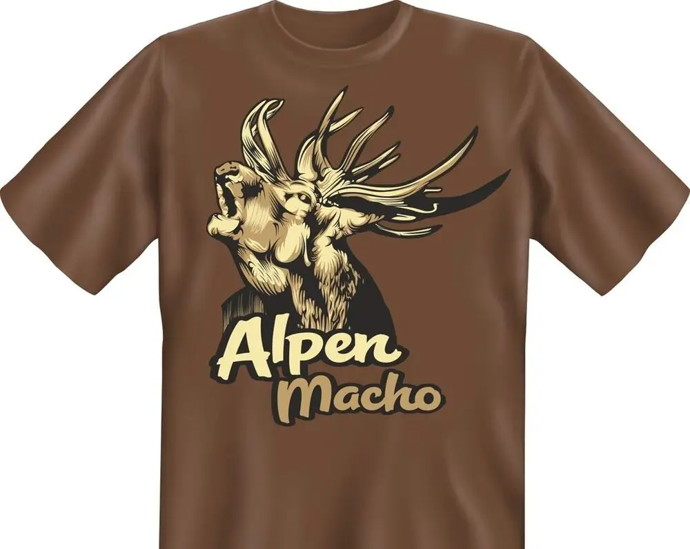 Hunter Birthday T-Shirt Alpine Macho Deer Hunting Sayings Shirt Men Gift  High Quality 100%Cotton Short Sleeve