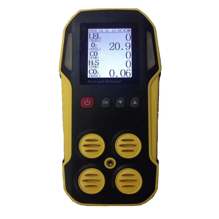exhaust 5 in 1 sensor Gas analyzers sound light alarm no ch4 h2s - co/co2/hc/o2/nox multi air gas detector