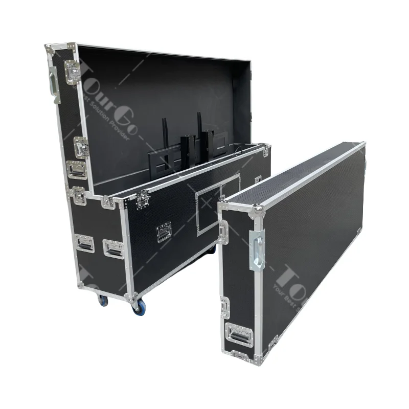 Factory Direct TV Flight Case 98 Inch Shockproof Led Lcd TV Plasma Screen Motorised Lift TV Flight Case Outdoor Universal