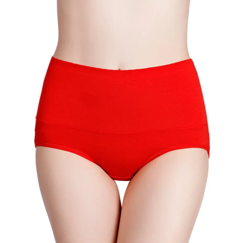 L-7L Size Women \'S High Waist Belly Shaping Panties RC Cotton Modal Cotton Large Size Plus Sizesred Underwear Women