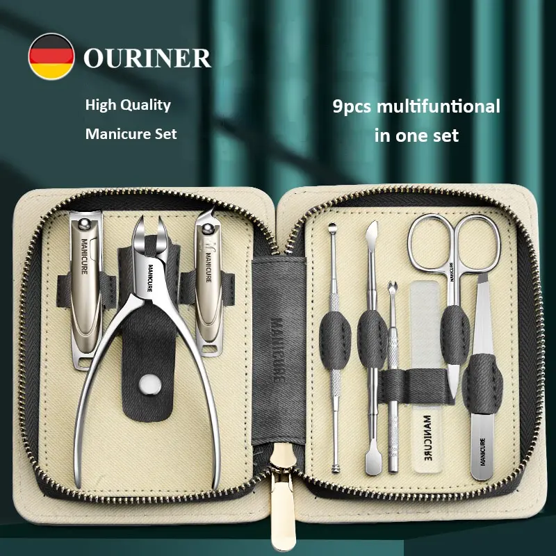 Set Manicure Set Pedicure tagliaunghie tagliaunghie professionale in acciaio inossidabile con Kit custodia da viaggio