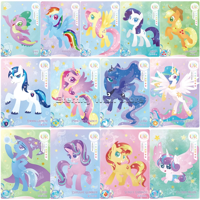 Original KAYOU My Little Pony Cards UR Series L4 Anime Characters Cute Collection Card Flash Cards Children Toys Birthday Gifts