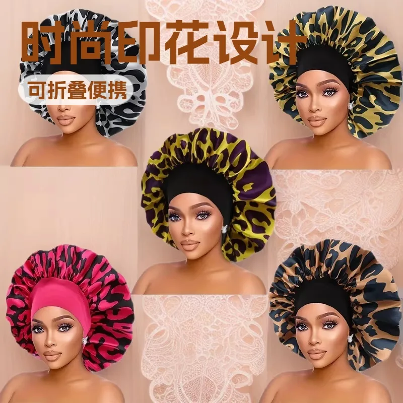 Hot-selling Elastic Simulation Silk Small Round Hat Baby Hair Care Hat European and American Children's Printed Satin Nightcap