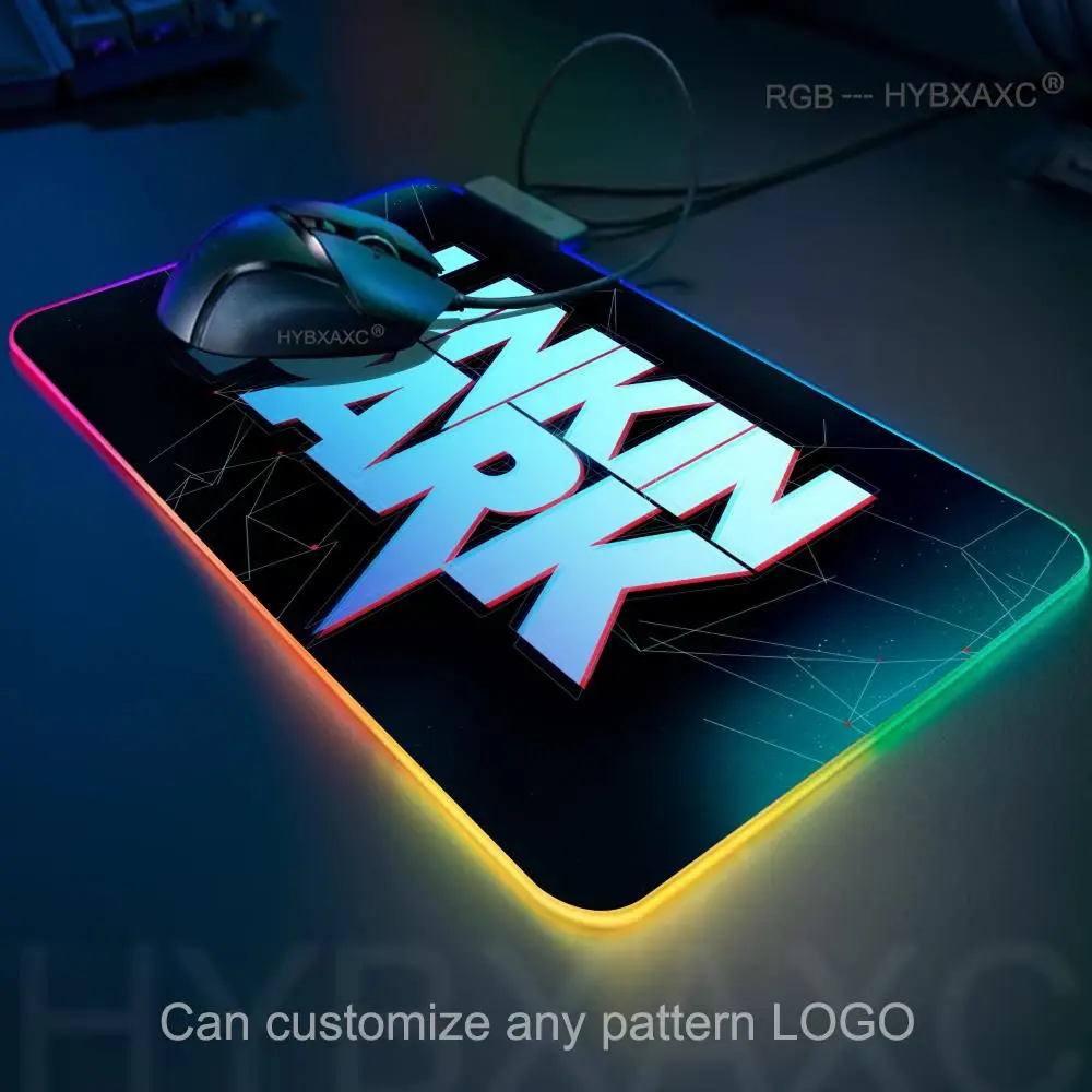 900x400x3mm HYBXAXC Mouse Pad RGB Gaming Mouse Pad Desk Mat HD Gamer Large LED Light XXL L-Linkin Hot Band Park RGB Mouse Pad