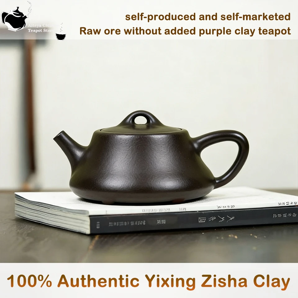 

Yixing purple clay teapot, raw ore, no added dark green mud, Chinese style teapot, Kung Fu tea set, smooth water output, health
