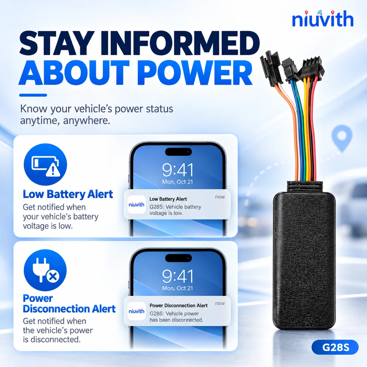 Niuvith G28S 4G GPS Tracker for Car Motorcycle Truck Real Time Vehicle Tracking Device Remote Fuel Cut Off Anti Theft Alarm
