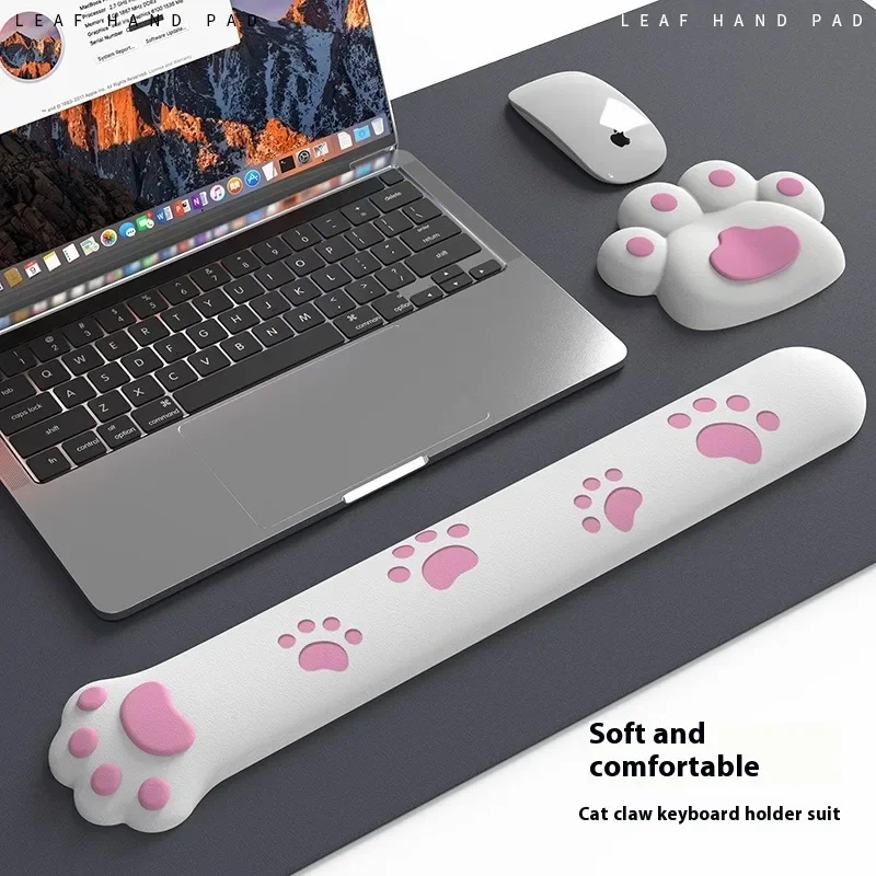 

General Office Learning Pink Cat Claw Keyboard Mouse Hand Pad New Arrival Cute Thick Cartoon Anti-slip Wrist Wrist Pad