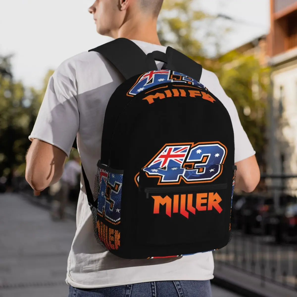 Jack Miller Number 43 Backpack Daypack Large Capacity Children BookBag School Bag Shoulder Bags for Men Women