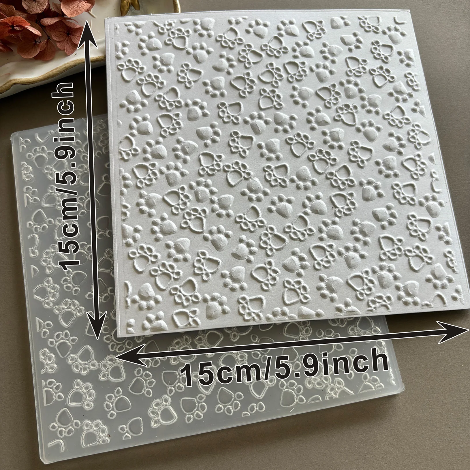 وصل حديثًا 1 مجلد بلاستيكي ثلاثي الأبعاد منقوش لصنع البطاقات وسجل القصاصات - تصميم "تصميم طباعة مخالب الحيوان ثلاثي الأبعاد"، 5.9 × 5.9 بوصة #3