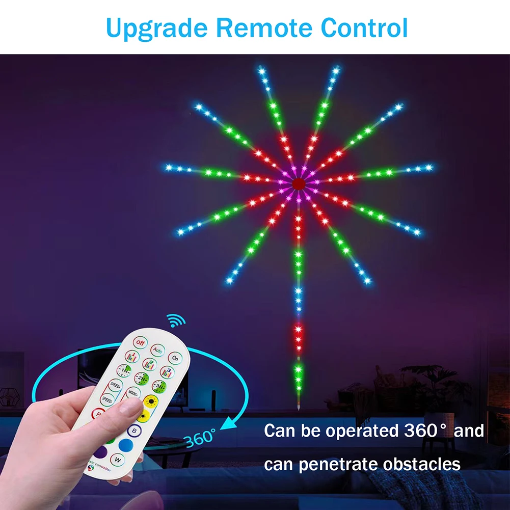 12in/20in LED Strip Lights With Remote Control 16 Million Color Changing 213 Light Modes Firework Lights