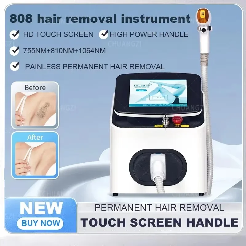

2025 Professional 808nm Diode Laser Hair Removal Device with 3 Wavelengths 755 808 1064nm and Ice Cooling Technology