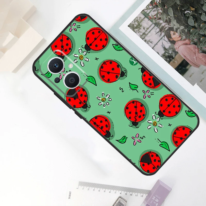 Ladybug Beetle Case For OPPO Reno 8 7 6 5 4 Lite 10 Pro 11F 4Z 5Z 8T OPPO Find X2 X3 X5 Lite X6 Pro Cover