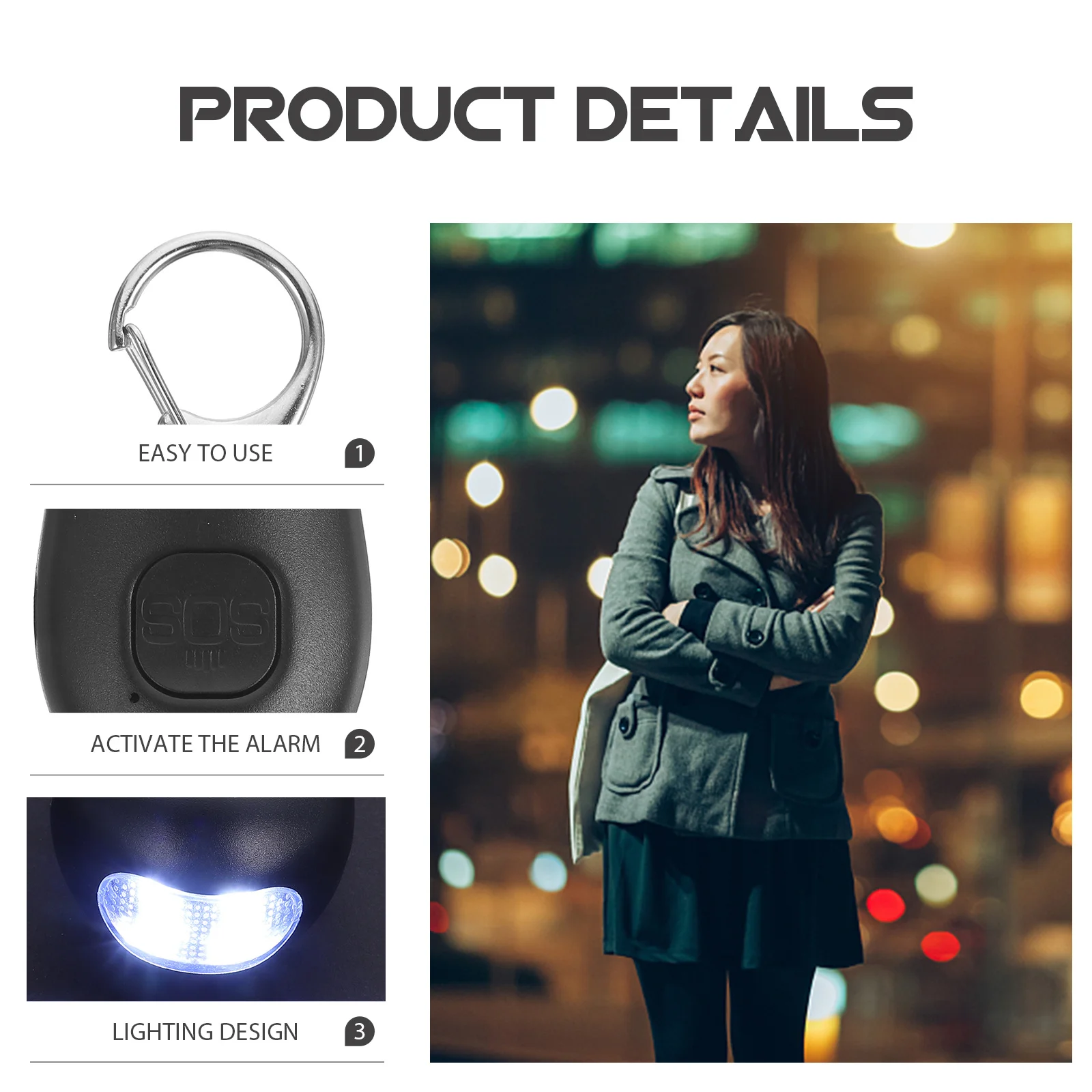 

Personal Alarm 130db Loud Emergency Device Tool for Women Elderly Joggers Night LED Light