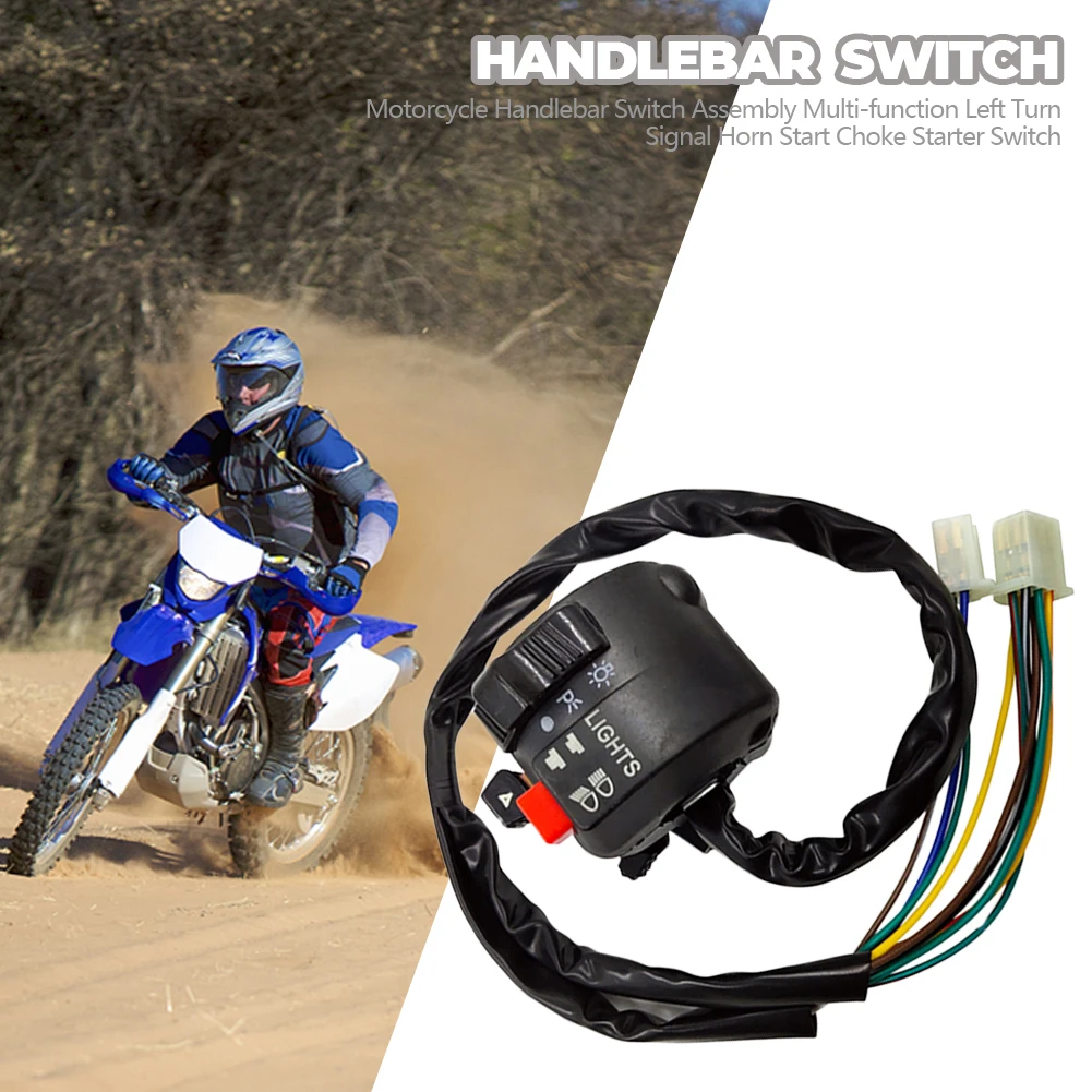 Motorcycle Handlebar Switch Assembly Multi-function Left Turn Signal Horn Start Choke Starter Switch For 7/8\