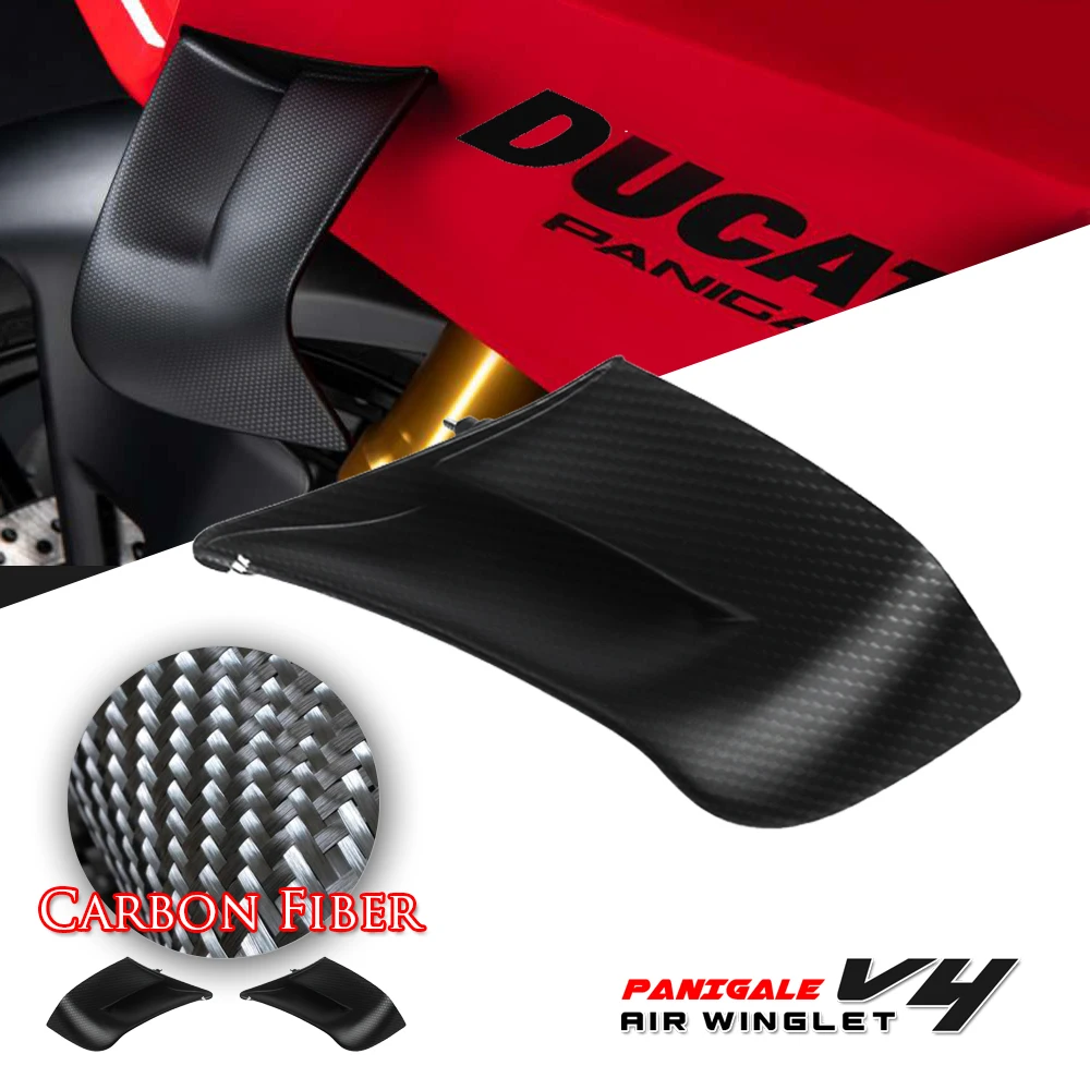 1:1 Motorcycle Winglet Air Deflector Aerodynamic Wing Kit Spoiler Carbon Fiber FOR DUCATI PANIGALE V4 R/S 2018-2022