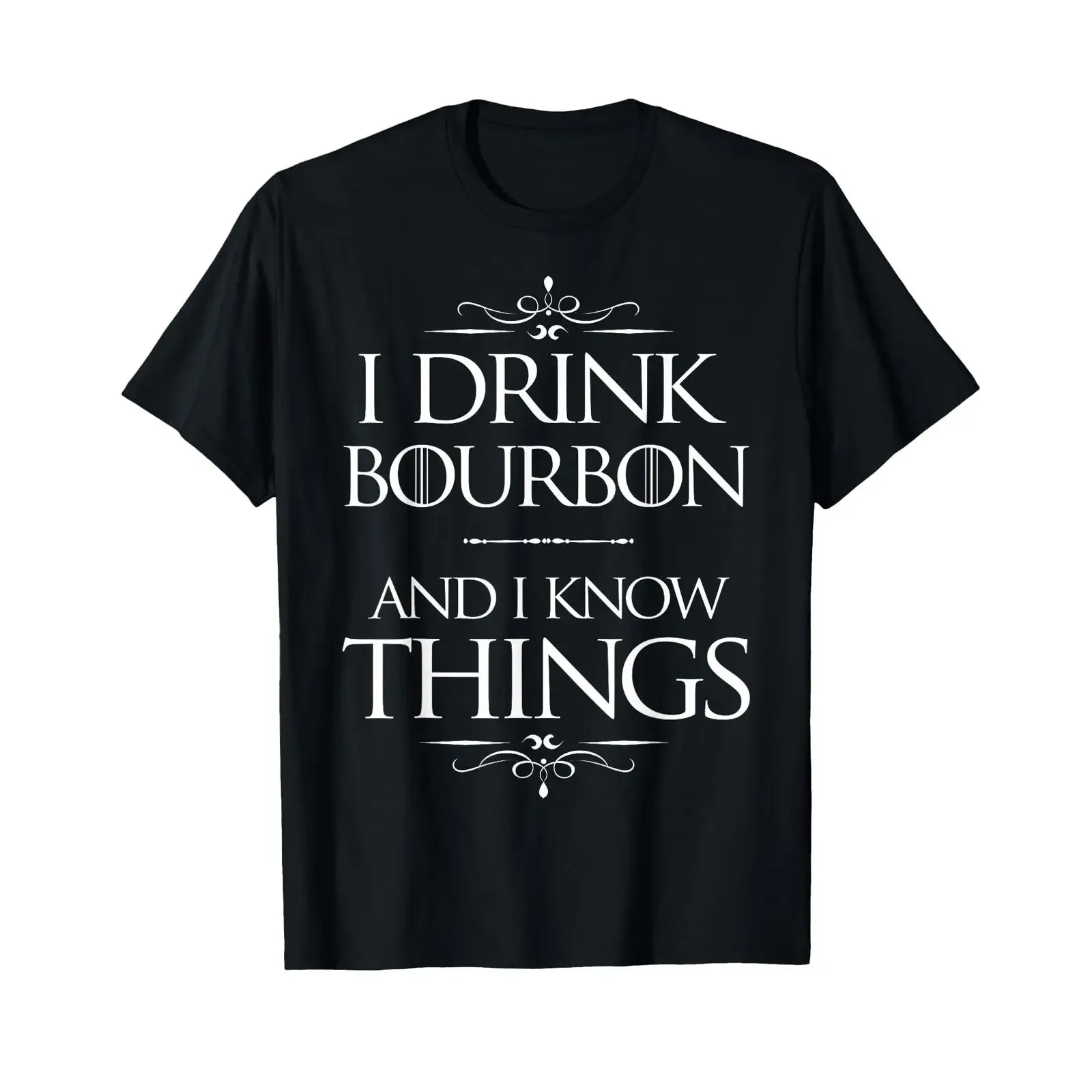 T-shirt unisexe vintage « I Drink Bourbon and know Things Funny » en tissu délavé et extensible, respirant et doux