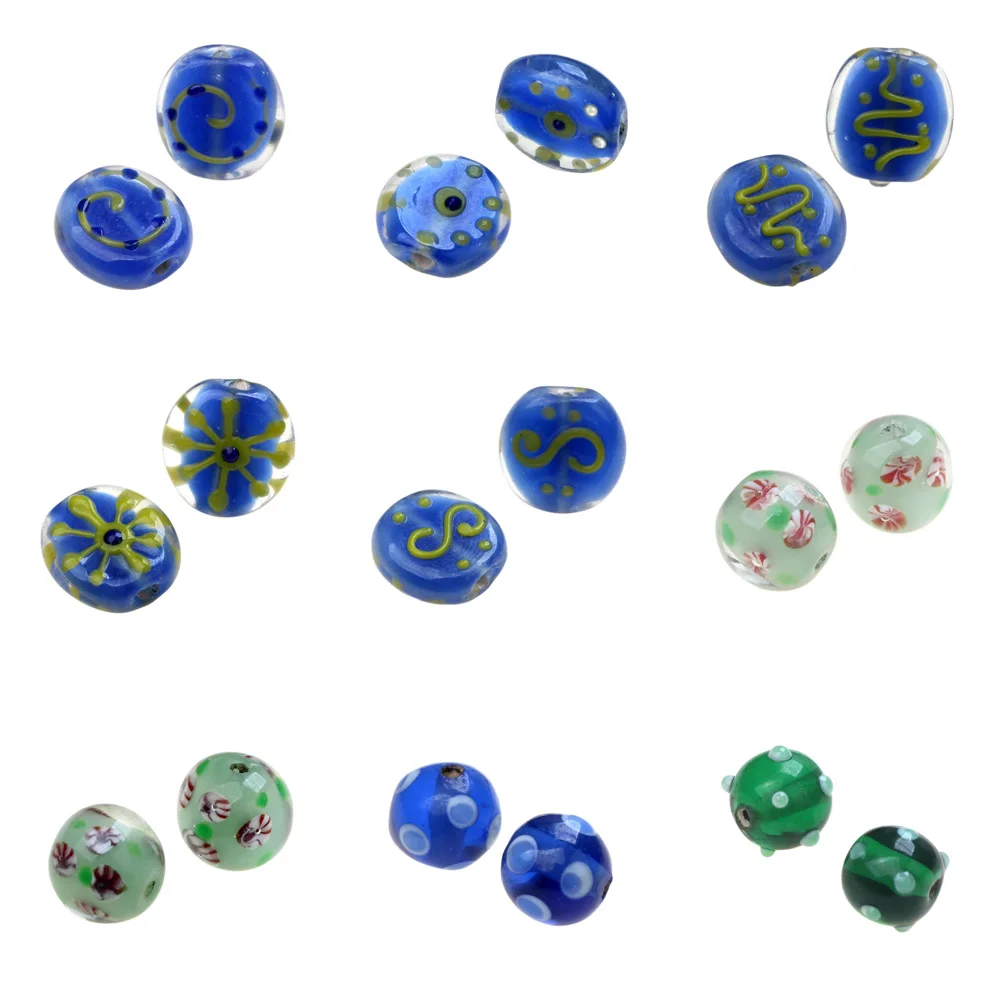 Cheap! 2/4/6PCS/LOT Mixed Style Handmade Lampwork Glass Beads For Crafts Charm Bracelets/Earring/Necklace DIY Jewelry Making