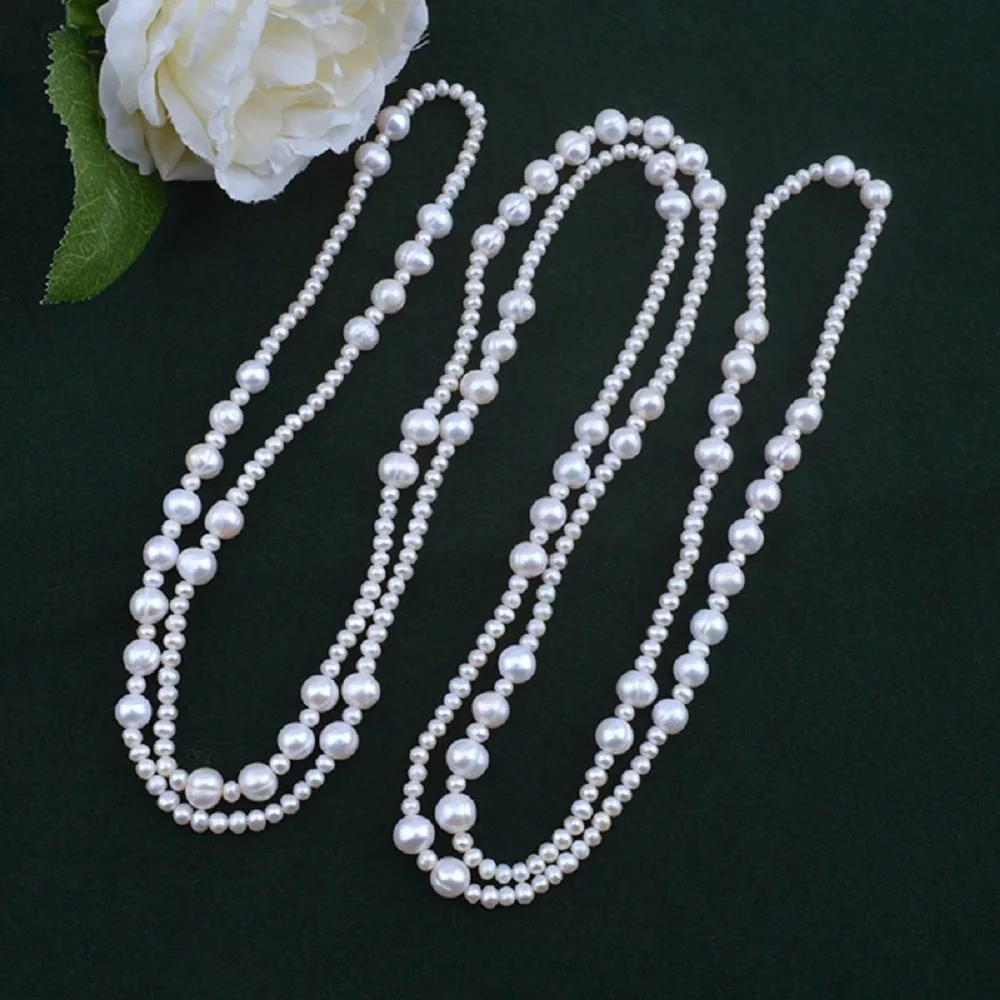 

Длинное жемчужное ожерелье AAA4 + 8 мм, ожерелье из натурального жемчуга Южных морей, 63 дюйма