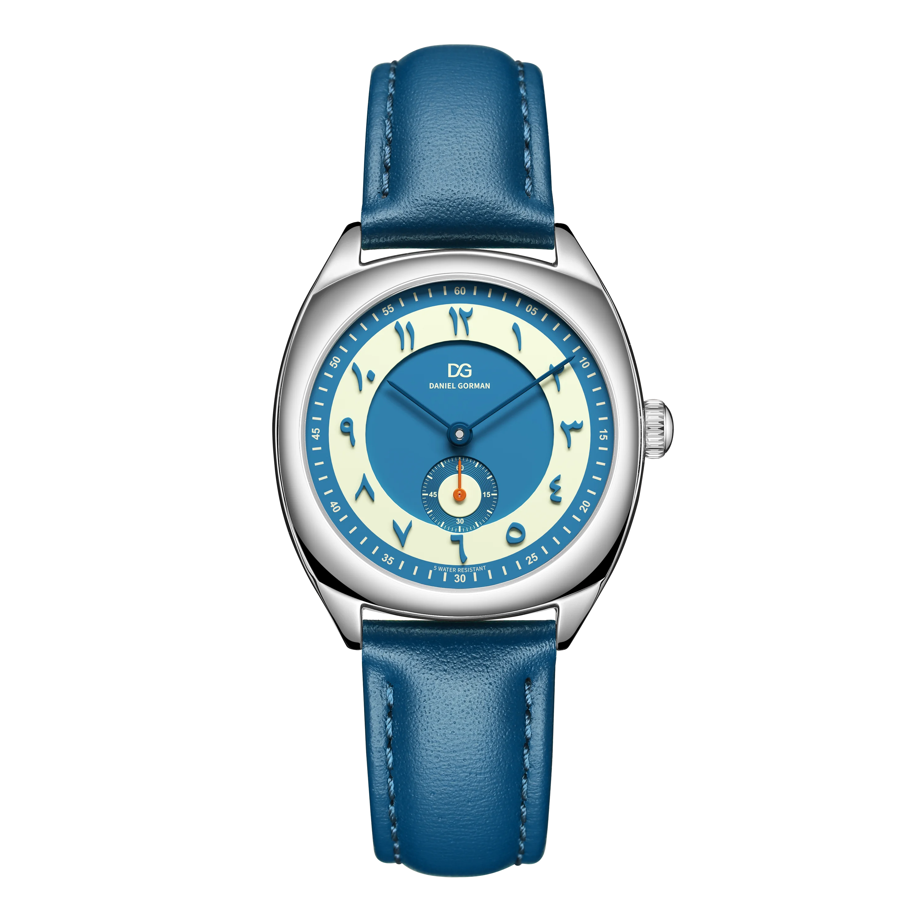 دانيال جورمان DG9520 ساعات كوارتز عصرية فاخرة بحزام جلد طبيعي أخضر 5 ATM مقاومة للماء للرجال ساعة يد للزوجين