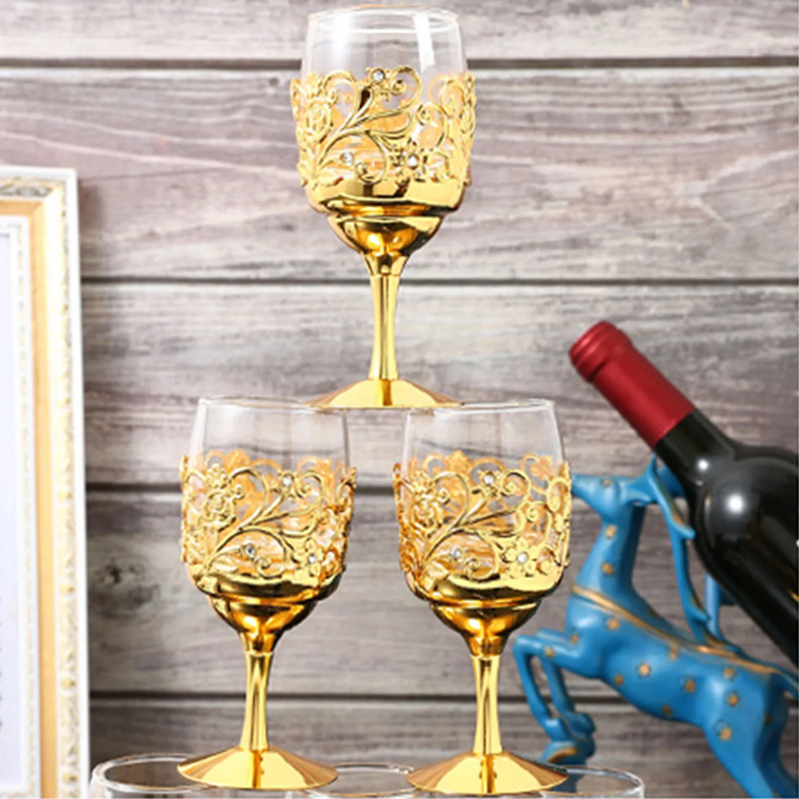 Retro Creative Wine Glasses European Style Wedding Champagne Wine Cup For Household Valentine Gift Getting Married Ornaments