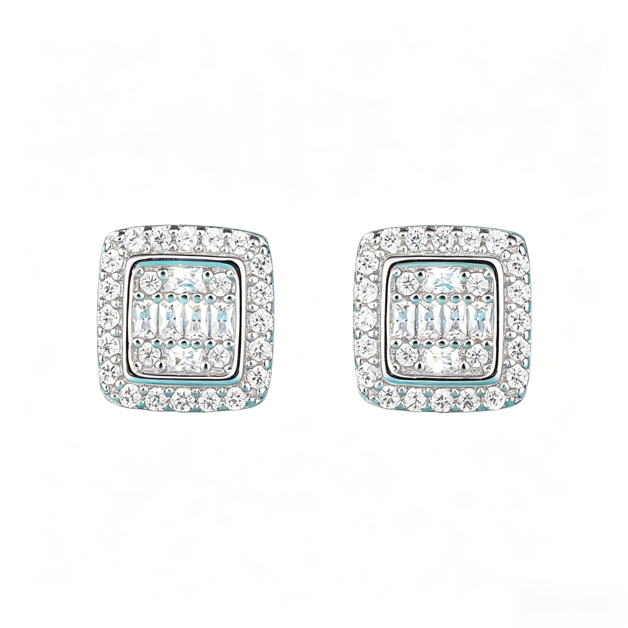 

925 Sterling Silver Stud Earrings Moissanite Earring White Stud Earrings 2025 Trend