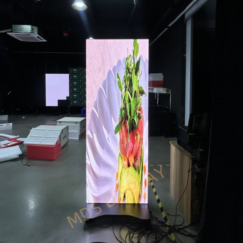 Écran d'affiche d'affichage LED Double face MDS P1.9 COB 750mm * 2000mm pour l'affichage commercial de centre commercial au détail