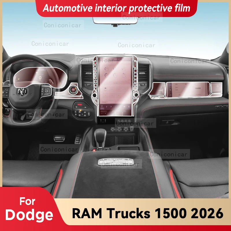 For DODGE RAM Trucks 1500 2026 Car Interior Center Console Screen Protective Film Anti-scratch Repair Sticker Accessories