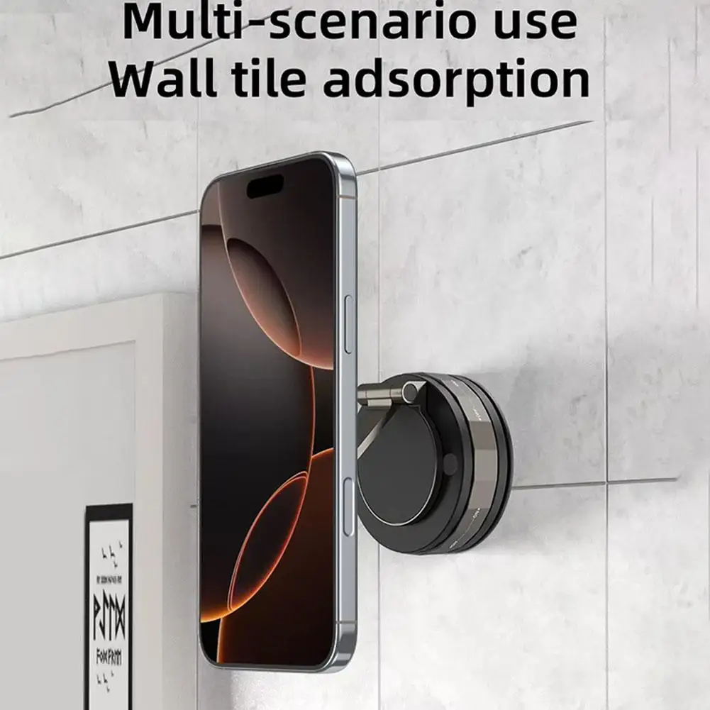 Car Magnetic Phone Holder with Vacuum Adsorption 360° Rotation Adjustable Stand for Dashboard Wall Tile Mobile Phone Accessory