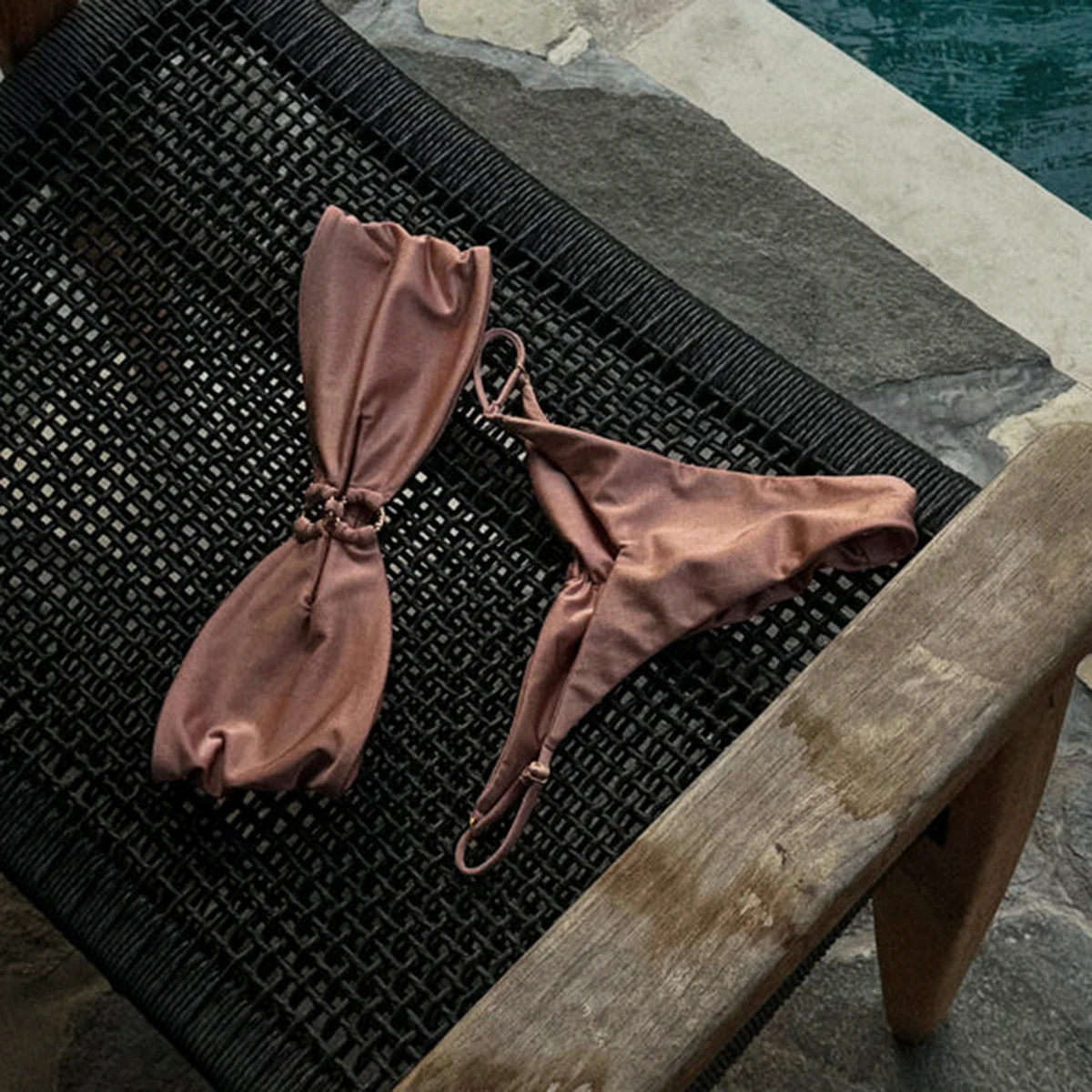 

Бандо-бикини 2025, сексуальный женский купальник, женский однотонный комплект бикини, купальный костюм, бразильские купальные костюмы, пляжная одежда