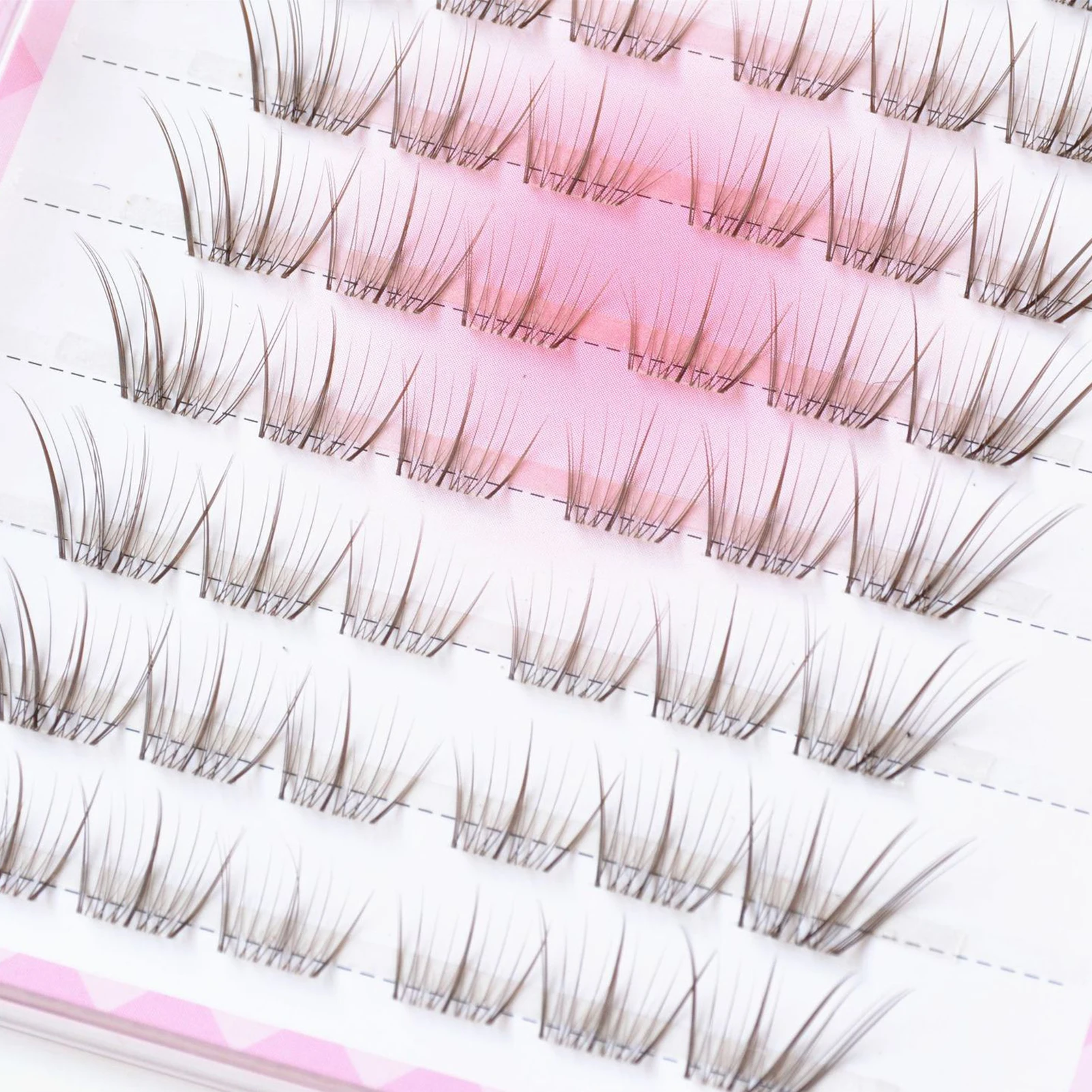 Natural Brown False Eyelashes Extensions 9-13 Mixed Length Lightweight Design False Lashes for Daily Eyelash Makeup