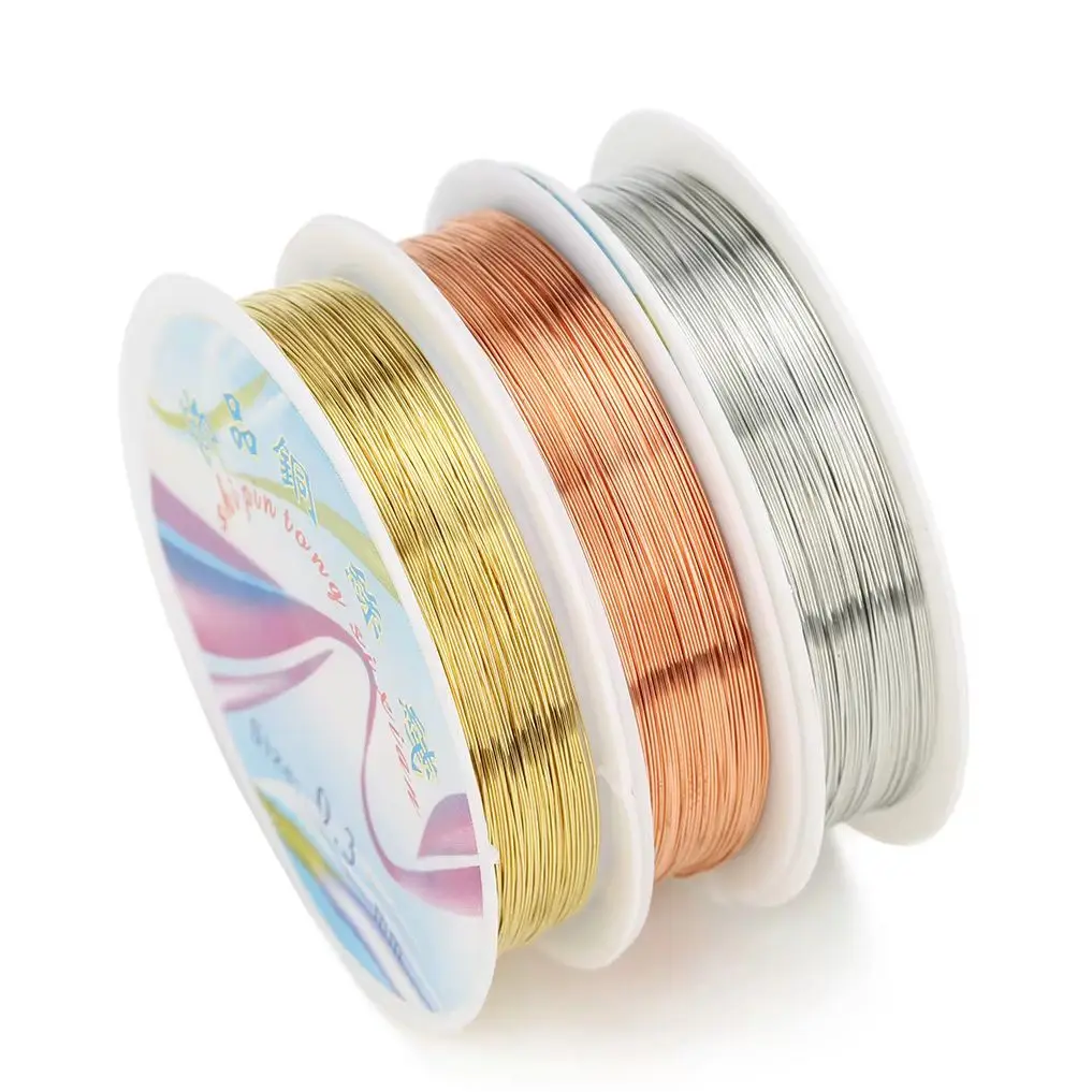 

1-3 рулона, медная проволока из золотого сплава, металлическая нить, проволока для бисера, 0,2/0,25/0,3/0,4/0,5/0,6/0,7/0,8/1 мм, изготовление ювелирных изделий своими руками