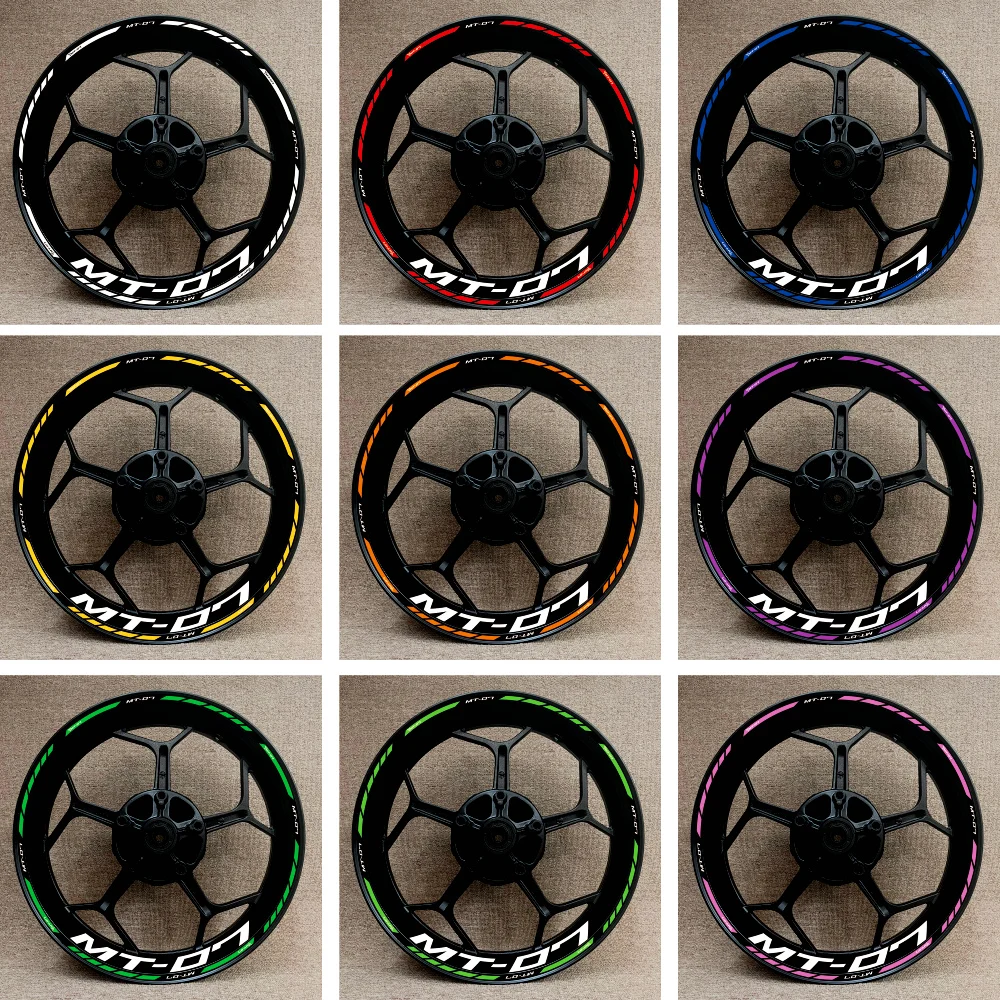 Applicable to Yamaha MT07 modified wheel hub stickers, wheel rims, wheel reflective stickers, mt-07 decorative car logo film