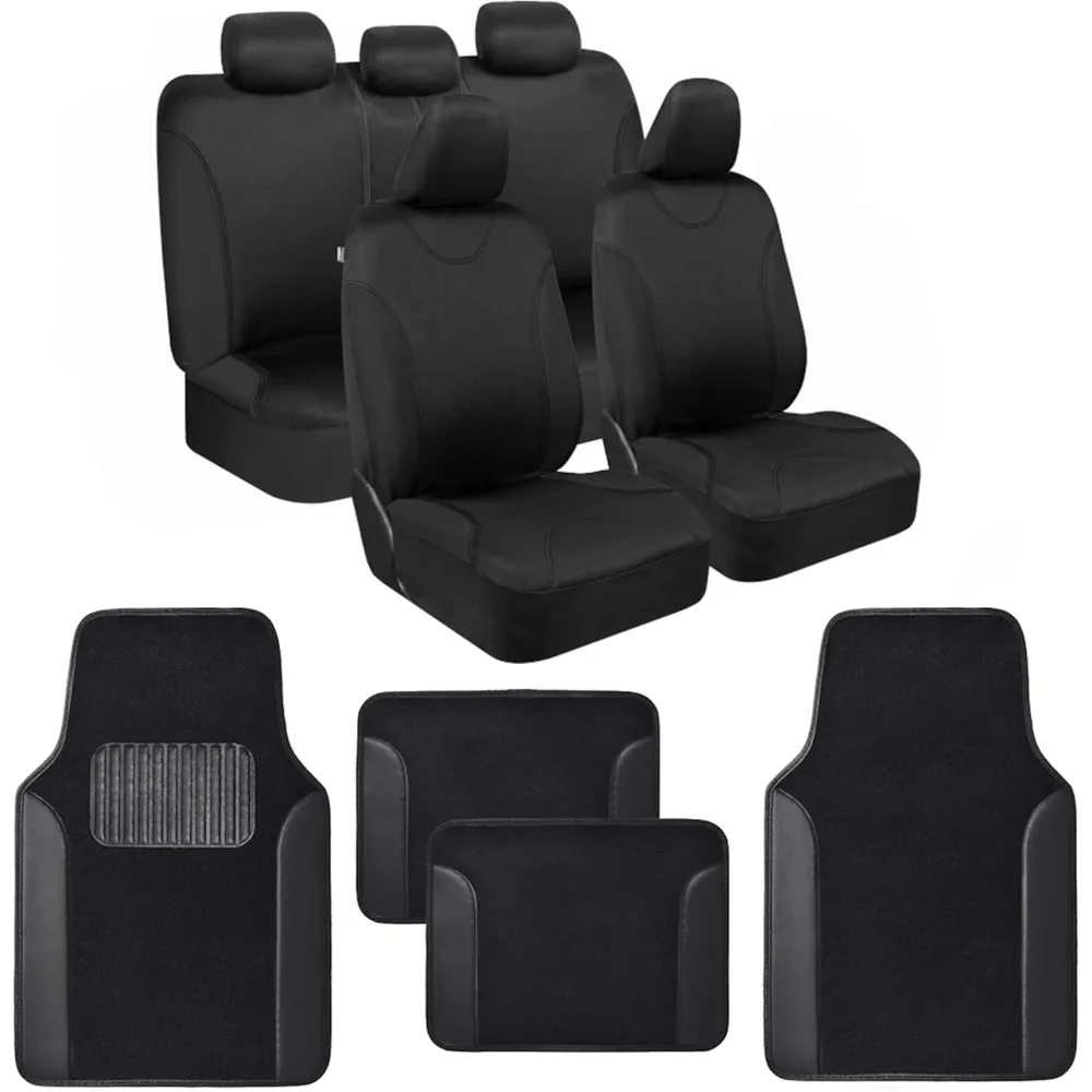 

Универсальные чехлы на автомобильные сиденья и комплект напольных ковриков — полная защита передних и задних сидений