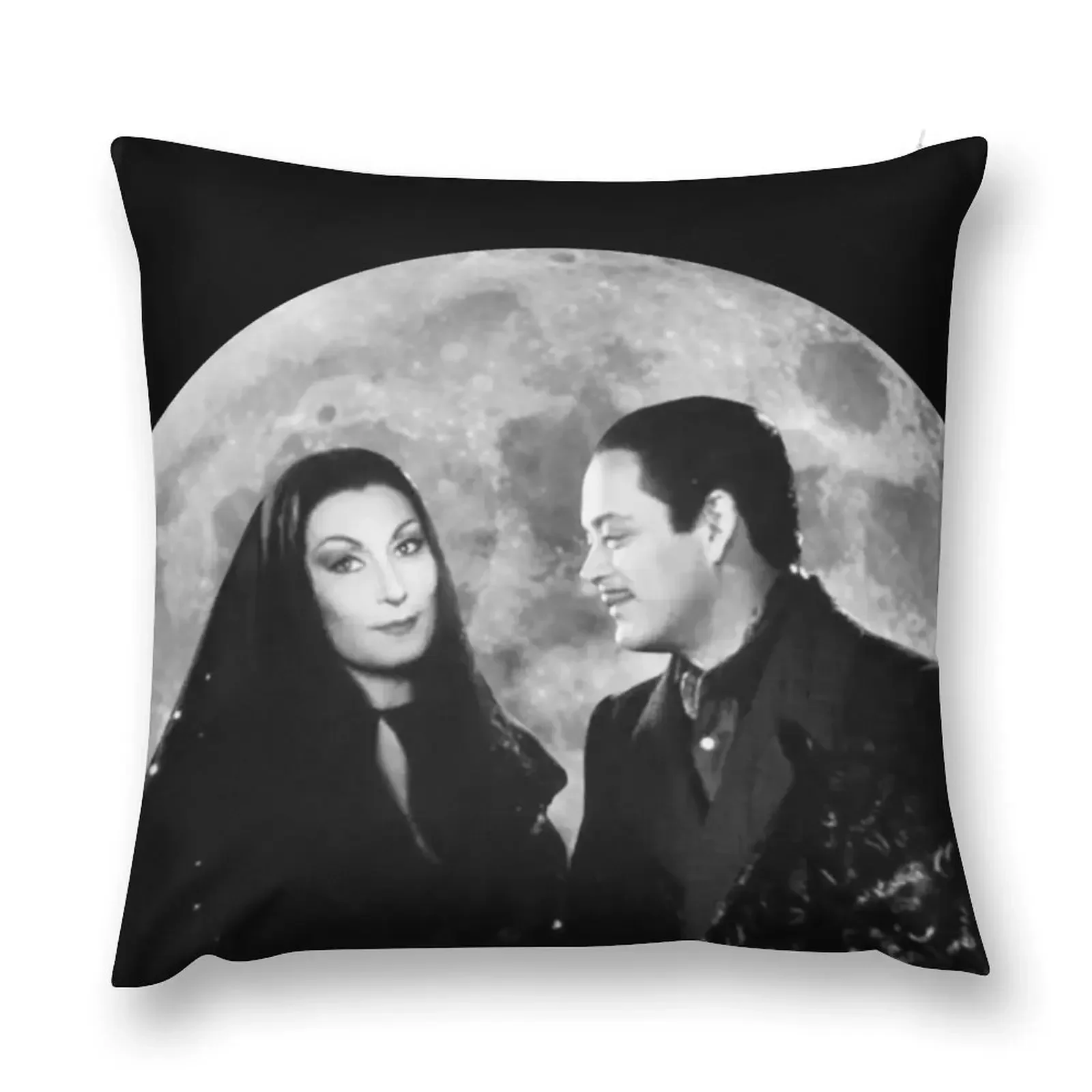 Morticia and Gomez Addams: Relationship Goals Iconic Image Throw Pillow Pillow Case Christmas Pillowcase pillow