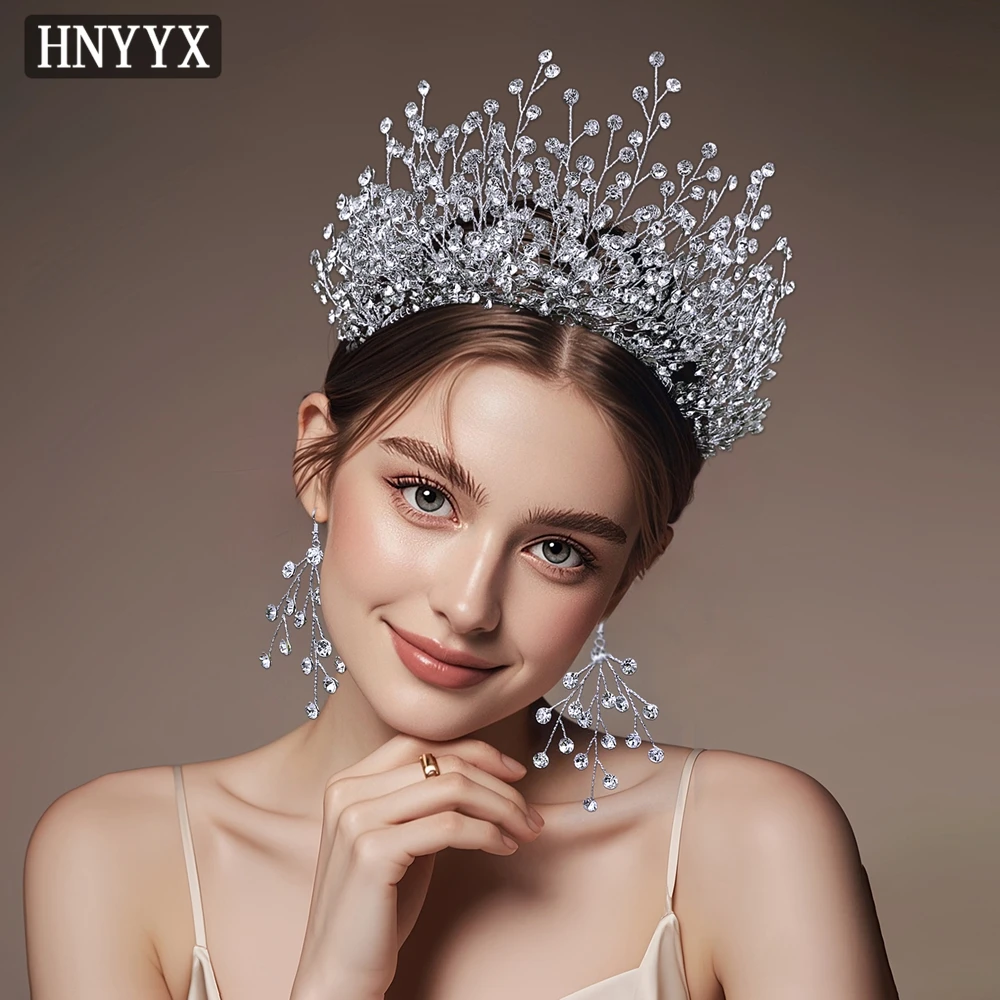 HNYYX Luxury Bridal Headband Rhinestone Wedding Crown Fashion Bridal Tiara Hair Accessories Women Beauty Festival Headpiece A234