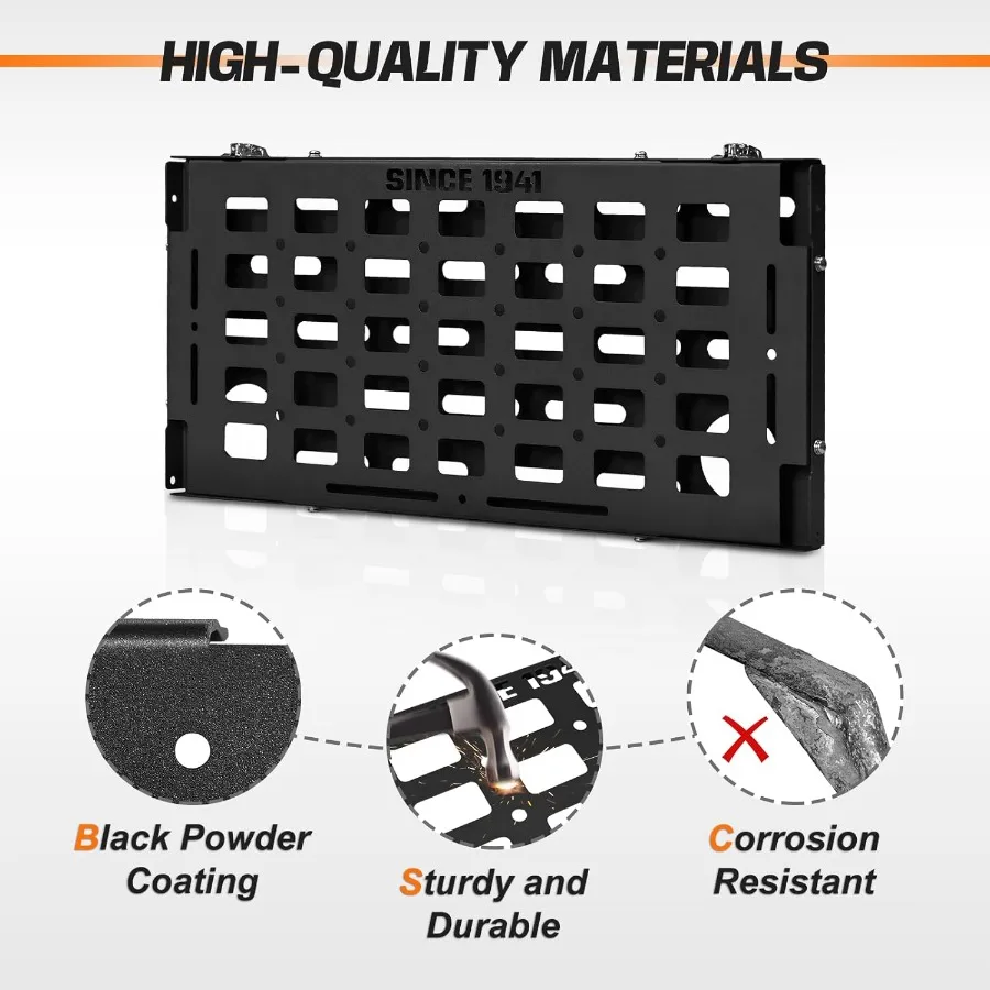 Rear Door Foldable Storage Cargo Rack Tailgate Table Compatible with 20182024 Jeep Wrangler JL JLU 24 Door HeavyDuty SingleLaye