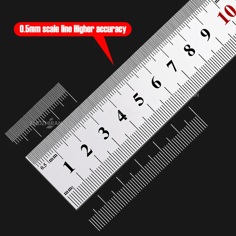 Stainless Steel Straight Ruler Metric Inch Dual Scale High Precision Measuring Tool for Woodworking Drawing Office Measurement
