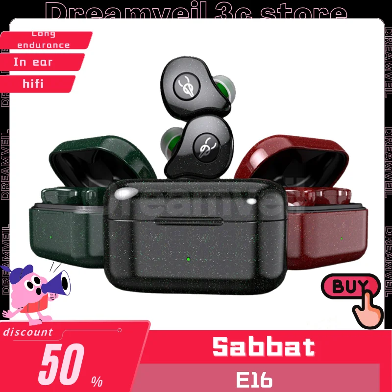 

Sabbat E16 Tws Wireless Bluetooth Earphones Master-Slave Dual Mode In Ear Earbud Switching Advanced Noise Cancellation Custom