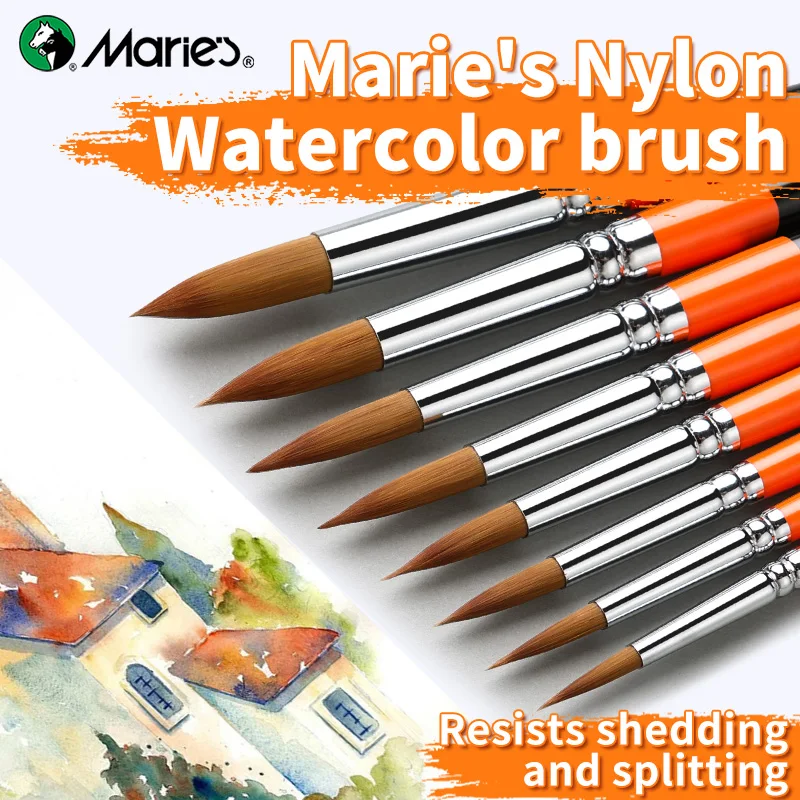 

8 шт., набор кистей для рисования с заостренными кончиками Мари, нейлоновые кисти для волос для масла, акварели, температуры, холста для взрослых, Хоббис
