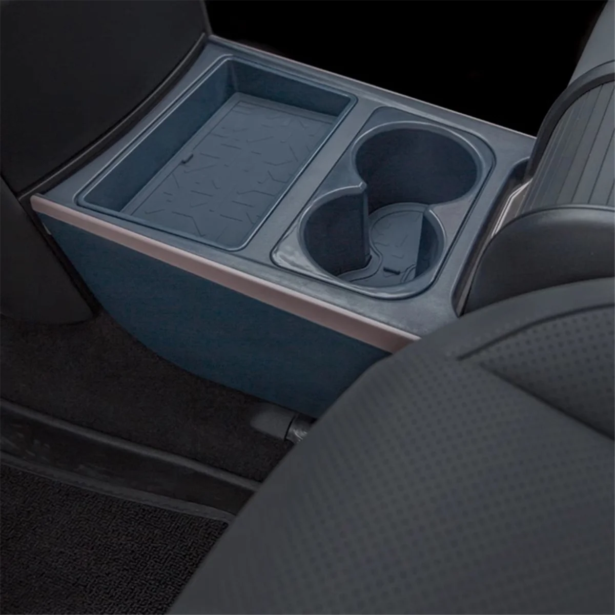 คลาสสิกรถที่นั่งทางเดิน Double-Layer กล่องเก็บถาดยึดสําหรับ ZEEKR X อุปกรณ์ตกแต่งภายในสีฟ้า