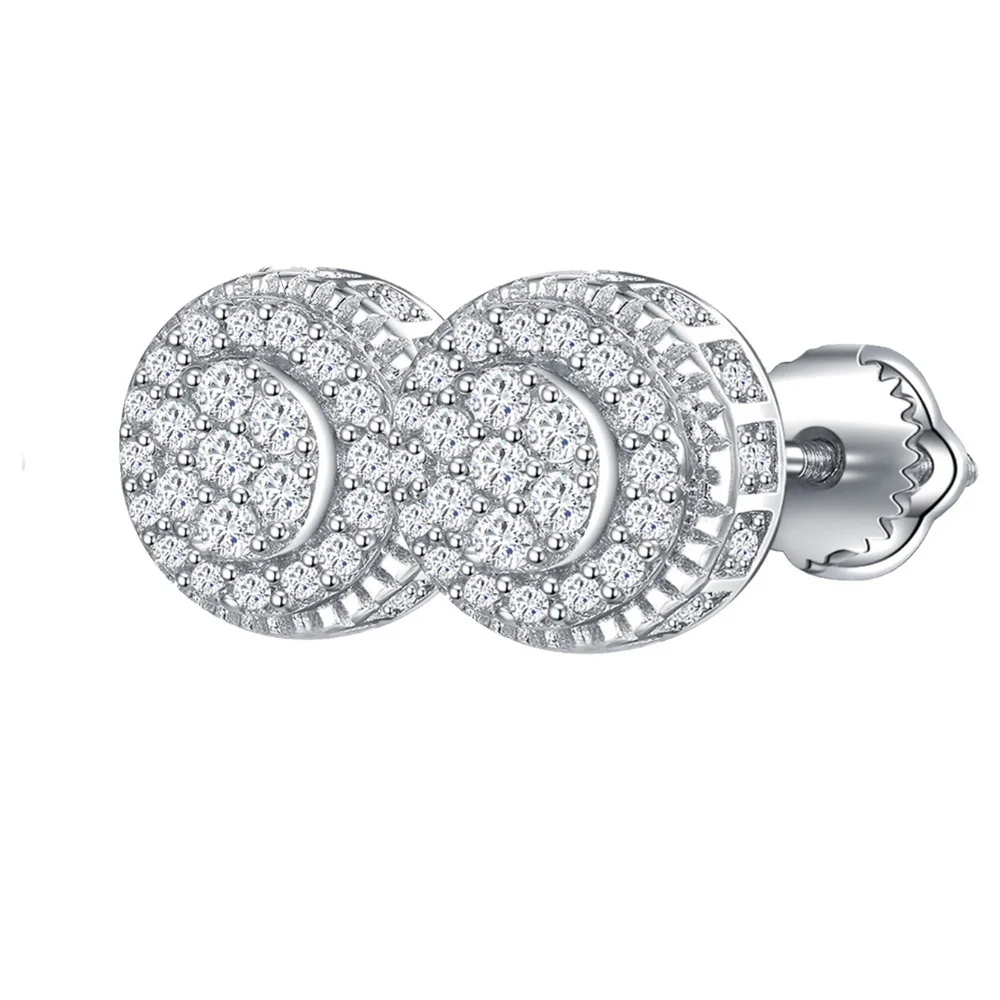 

Small Round Moissanite Earrings Fashion Created White Stone 925 Sterling Silver Moissanite Stud Earrings For Women Wedding Party