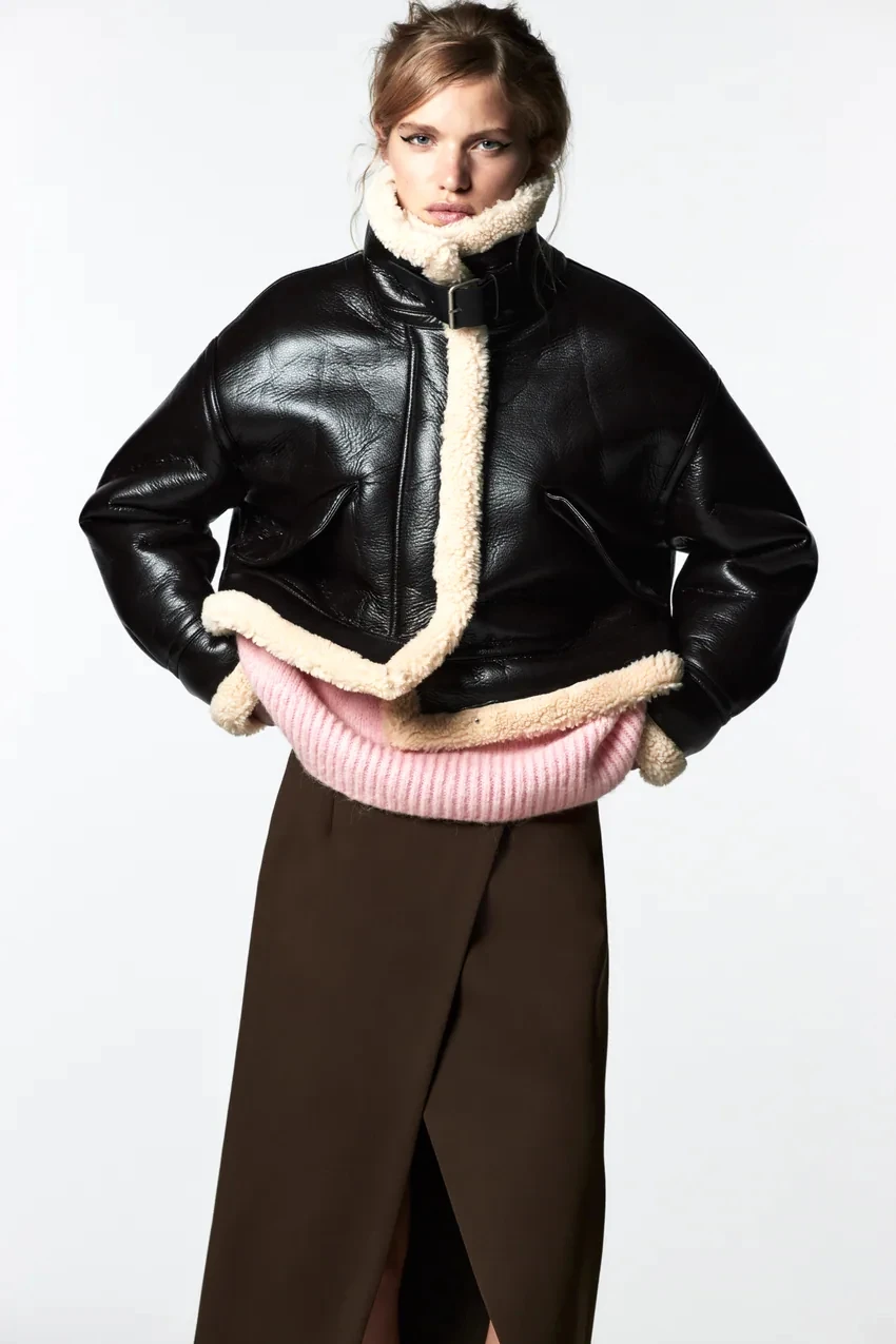 Autunno Inverno Thiened ort Pelliccia di agnello Fce Interno in pelle Jaet Pendolarismo da donna Sle Loose Fit Capispalla Fibra di poliestere