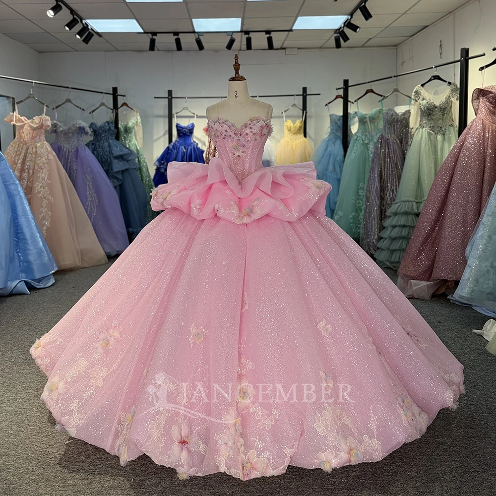 

15 Платье Quinceanera 2025 г., бальное платье без бретелек с аппликацией из бисера на день рождения, многоуровневое платье по индивидуальному заказу, платья de 15 años quinceañeras