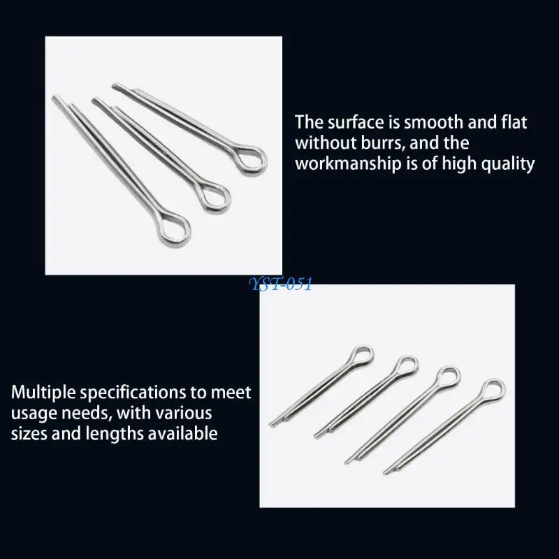 

E15A 410Pcs Heavy Duty Metal Cotter Pin 6 Size Hardware Pin Hitch Pin Clip for Mower, Tractor, Motorcycle, Boats, Vehicle