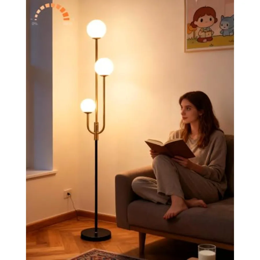 

66IN Floor Lamp -Lights Vintage Floor Lamps with 000K Warm White Bulbs Included for Wedding Party Modern Tall Standing Lamp for