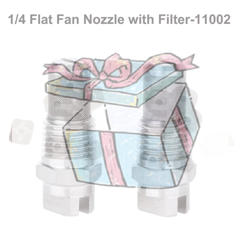 【CCA】1/2Pcs 304 HVV-L Flat Fan Nozzle With Filter V Jet Flat Spray Nozzl For Car Wash Machine Mist Humidifier Accessories