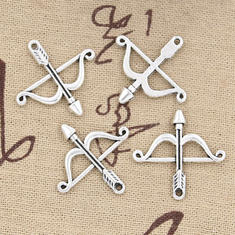 15pcs Charms crossbow bow 26x25mm Antique Silver Color Pendants Making DIY Handmade Tibetan Finding Jewelry