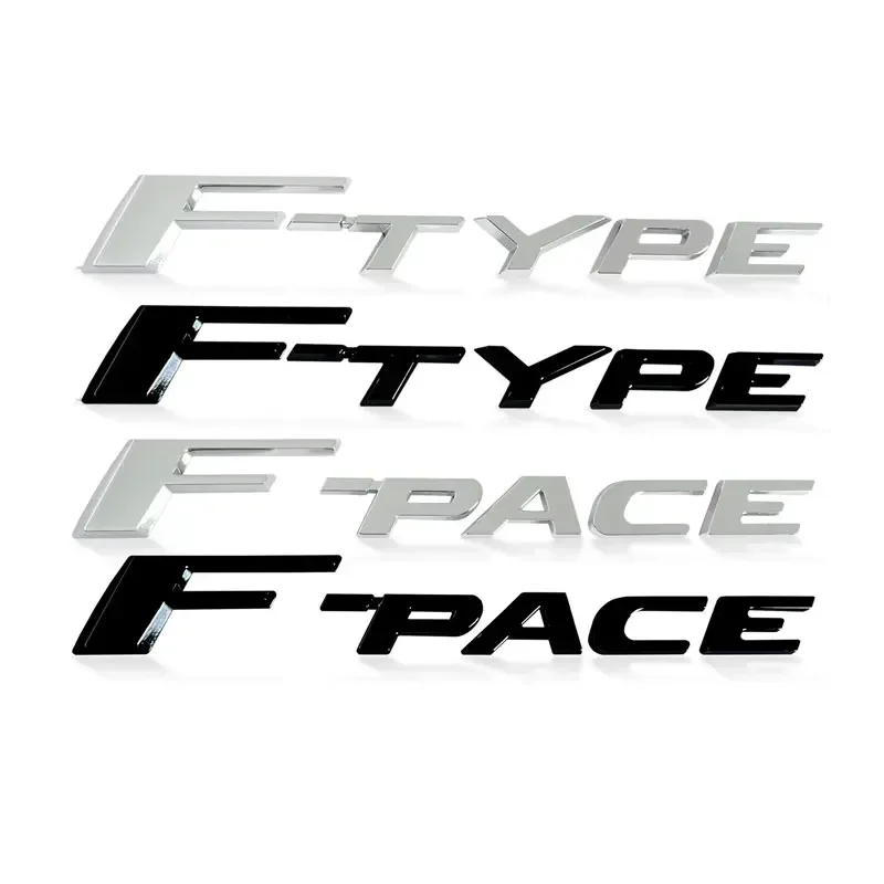 ثلاثية الأبعاد ABS لامعة أسود فضي F-TYPE F-PACE رسالة شعار سيارة الخلفي الجذع ملصق ل جاكوار 20T 25T 30T XE XF XEL XFL XJL X-TYPE XJS