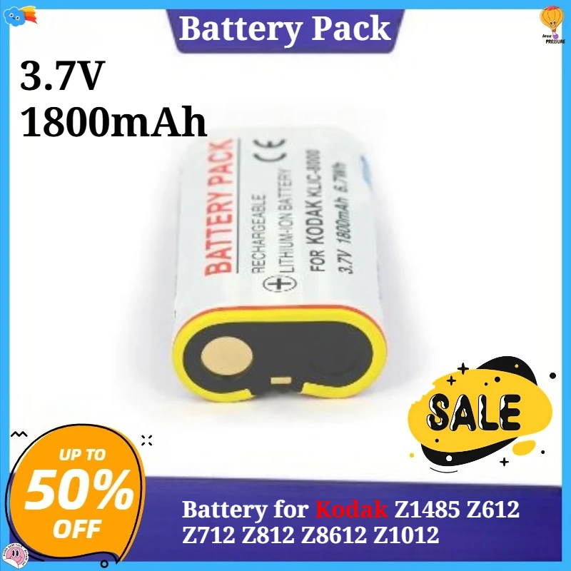 

KLIC-8000 3.7V 1800mAh Camera Battery for Kodak Z1485 Z612 Z712 Z812 Z8612 Z1012 Z1015 Z1085 Is Digital Rechargeable Battery