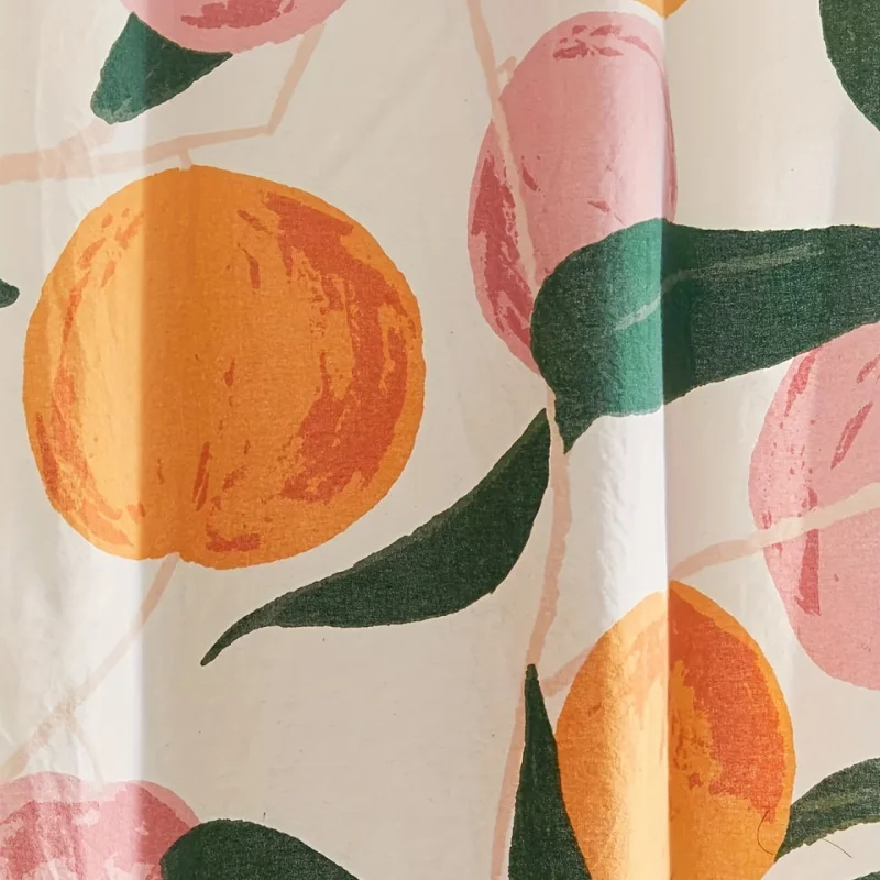 Brighten Up Your Bathroom With This Vibrant Orange Apple Shower Curtain And 12 Hooks!